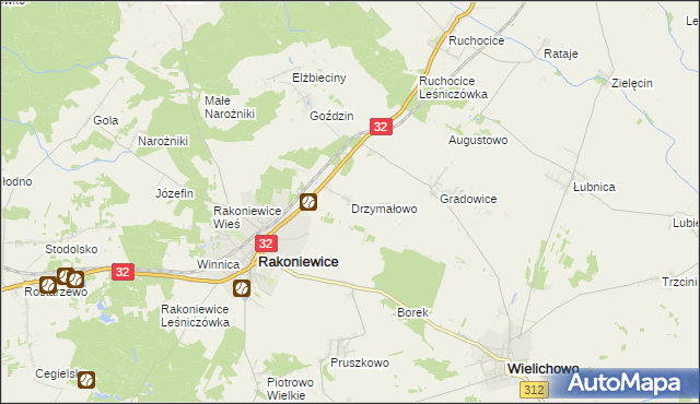 mapa Drzymałowo, Drzymałowo na mapie Targeo