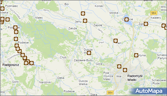 mapa Dulcza Mała, Dulcza Mała na mapie Targeo