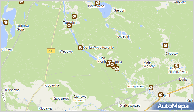 mapa Duża Klonia, Duża Klonia na mapie Targeo