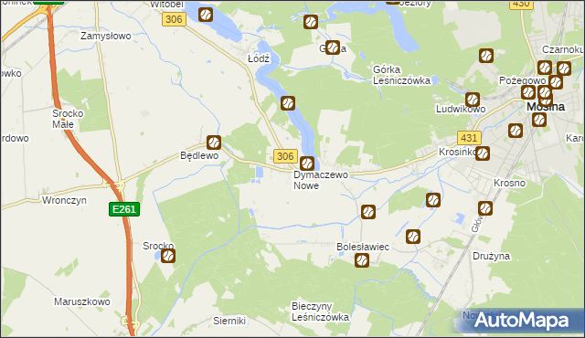 mapa Dymaczewo Nowe, Dymaczewo Nowe na mapie Targeo