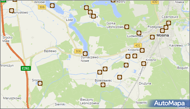 mapa Dymaczewo Stare, Dymaczewo Stare na mapie Targeo