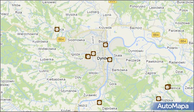 mapa Dynów, Dynów na mapie Targeo