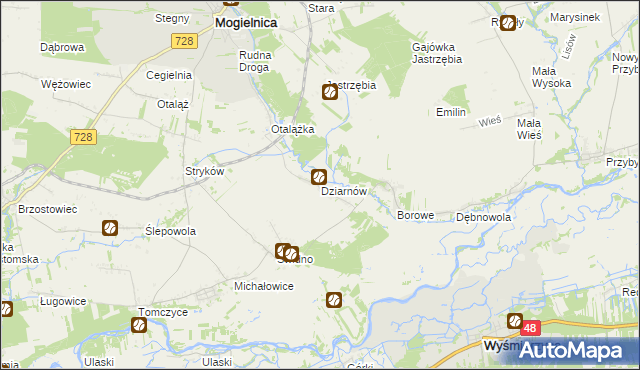 mapa Dziarnów, Dziarnów na mapie Targeo