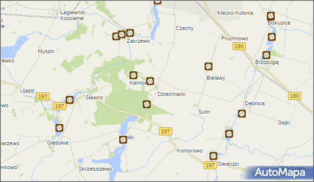 mapa Dziećmiarki, Dziećmiarki na mapie Targeo