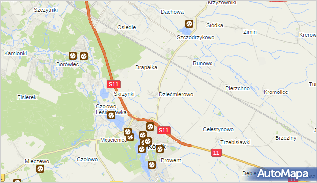 mapa Dziećmierowo, Dziećmierowo na mapie Targeo