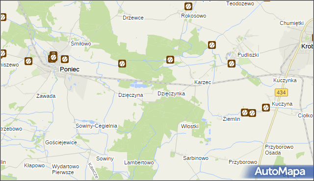 mapa Dzięczynka, Dzięczynka na mapie Targeo