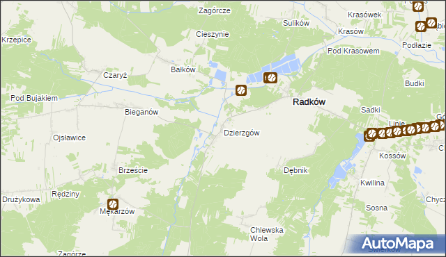 mapa Dzierzgów gmina Radków, Dzierzgów gmina Radków na mapie Targeo