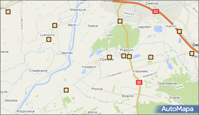 mapa Dzierżów, Dzierżów na mapie Targeo