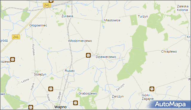 mapa Dziewierzewo, Dziewierzewo na mapie Targeo