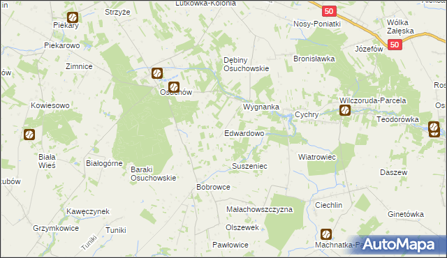 mapa Edwardowo gmina Mszczonów, Edwardowo gmina Mszczonów na mapie Targeo