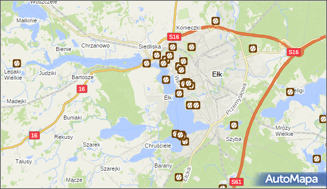 mapa Ełk powiat ełcki, Ełk powiat ełcki na mapie Targeo