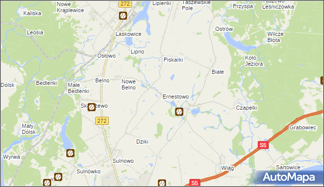 mapa Ernestowo, Ernestowo na mapie Targeo