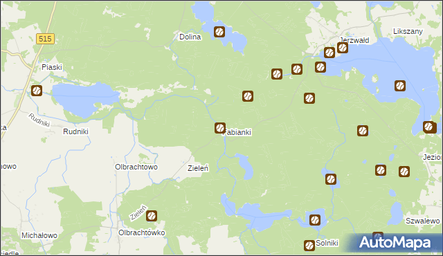 mapa Fabianki gmina Susz, Fabianki gmina Susz na mapie Targeo