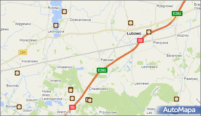 mapa Fałkowo, Fałkowo na mapie Targeo