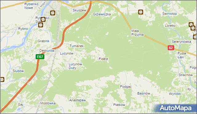 mapa Fidest, Fidest na mapie Targeo