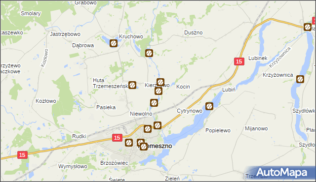 mapa Folusz gmina Trzemeszno, Folusz gmina Trzemeszno na mapie Targeo