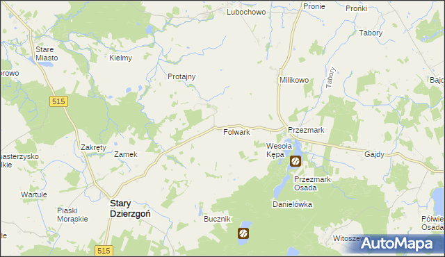 mapa Folwark gmina Stary Dzierzgoń, Folwark gmina Stary Dzierzgoń na mapie Targeo