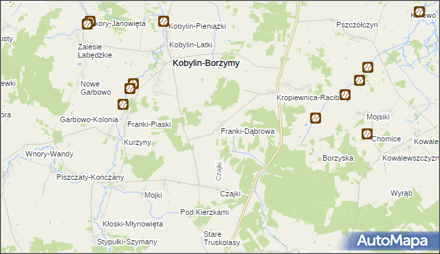 mapa Franki-Dąbrowa, Franki-Dąbrowa na mapie Targeo