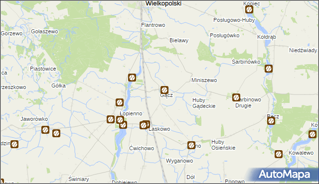 mapa Gącz, Gącz na mapie Targeo