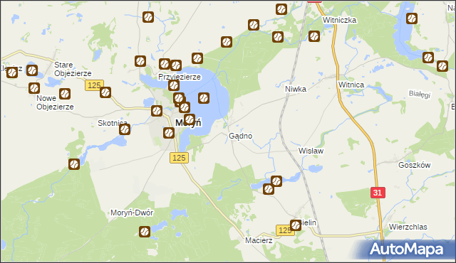 mapa Gądno, Gądno na mapie Targeo