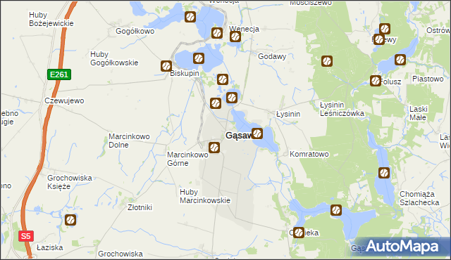 mapa Gąsawa, Gąsawa na mapie Targeo