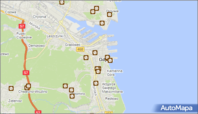 mapa Gdyni, Gdynia na mapie Targeo