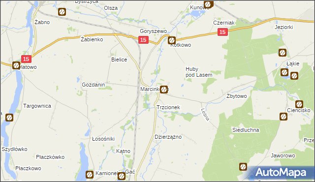 mapa Gębice gmina Mogilno, Gębice gmina Mogilno na mapie Targeo