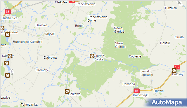 mapa Gierłoż Polska, Gierłoż Polska na mapie Targeo