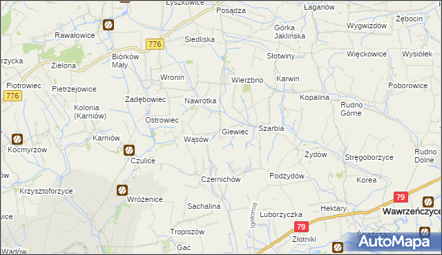 mapa Glewiec, Glewiec na mapie Targeo