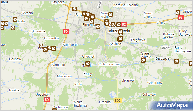 mapa Gliniak, Gliniak na mapie Targeo