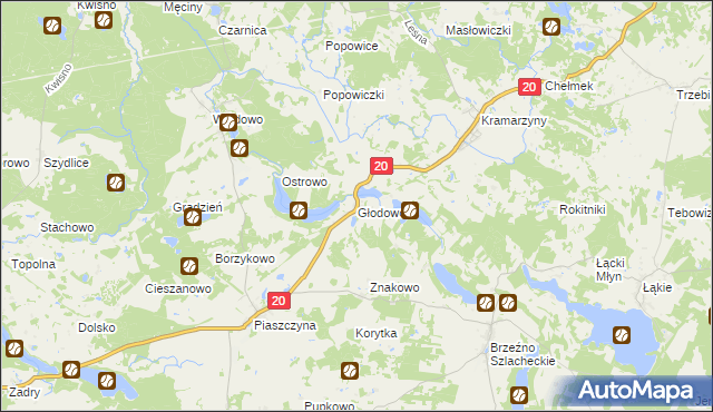 mapa Głodowo gmina Miastko, Głodowo gmina Miastko na mapie Targeo