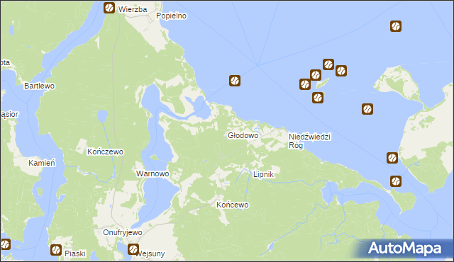 mapa Głodowo gmina Ruciane-Nida, Głodowo gmina Ruciane-Nida na mapie Targeo