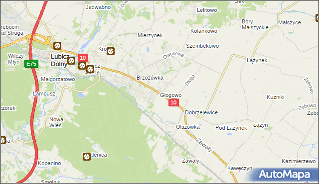 mapa Głogowo, Głogowo na mapie Targeo