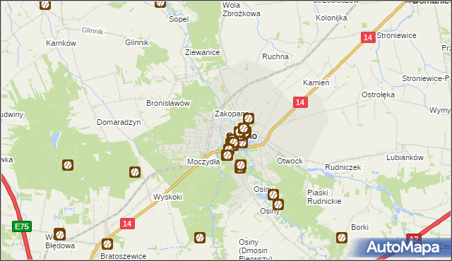 mapa Głowno, Głowno na mapie Targeo