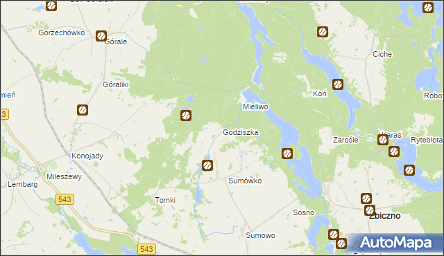 mapa Godziszka gmina Zbiczno, Godziszka gmina Zbiczno na mapie Targeo