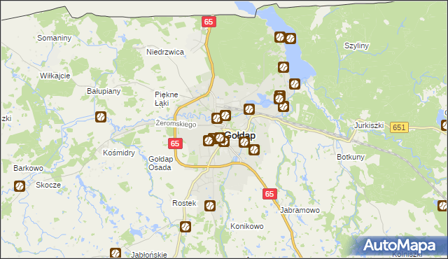 mapa Gołdap, Gołdap na mapie Targeo