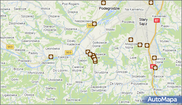 mapa Gołkowice Górne, Gołkowice Górne na mapie Targeo