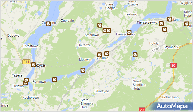 mapa Gołubie, Gołubie na mapie Targeo