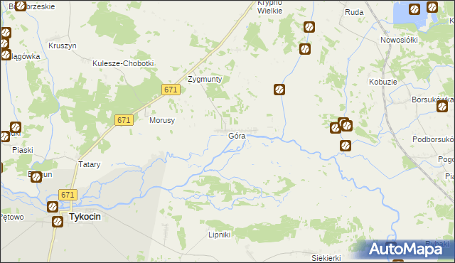 mapa Góra gmina Krypno, Góra gmina Krypno na mapie Targeo