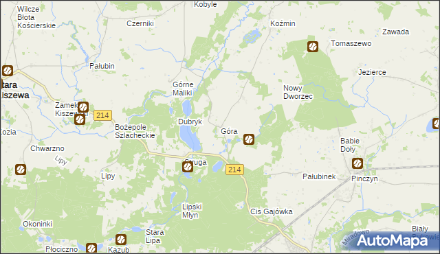 mapa Góra gmina Stara Kiszewa, Góra gmina Stara Kiszewa na mapie Targeo