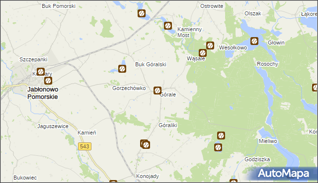 mapa Górale gmina Jabłonowo Pomorskie, Górale gmina Jabłonowo Pomorskie na mapie Targeo