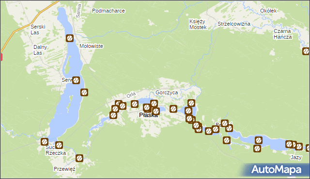 mapa Gorczyca, Gorczyca na mapie Targeo