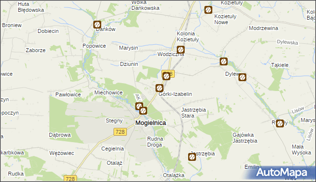 mapa Górki-Izabelin, Górki-Izabelin na mapie Targeo