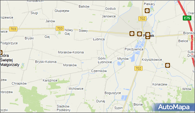 mapa Górki Łubnickie, Górki Łubnickie na mapie Targeo