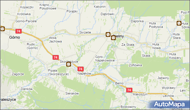 mapa Górki Napękowskie, Górki Napękowskie na mapie Targeo