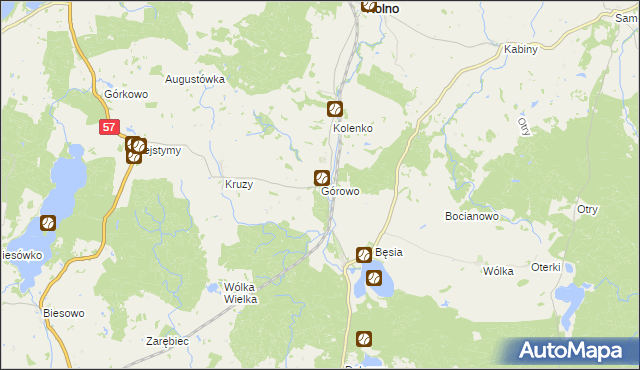 mapa Górowo gmina Kolno, Górowo gmina Kolno na mapie Targeo