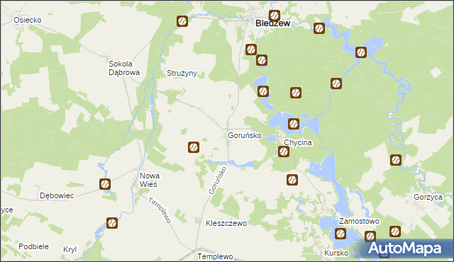 mapa Goruńsko, Goruńsko na mapie Targeo