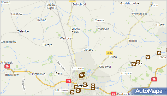 mapa Górzec, Górzec na mapie Targeo