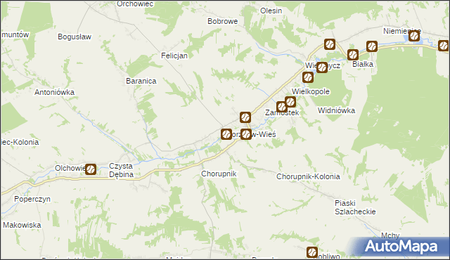 mapa Gorzków-Wieś, Gorzków-Wieś na mapie Targeo