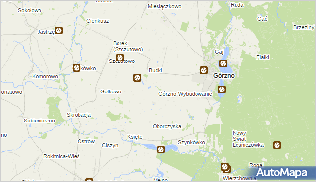 mapa Górzno-Wybudowanie, Górzno-Wybudowanie na mapie Targeo